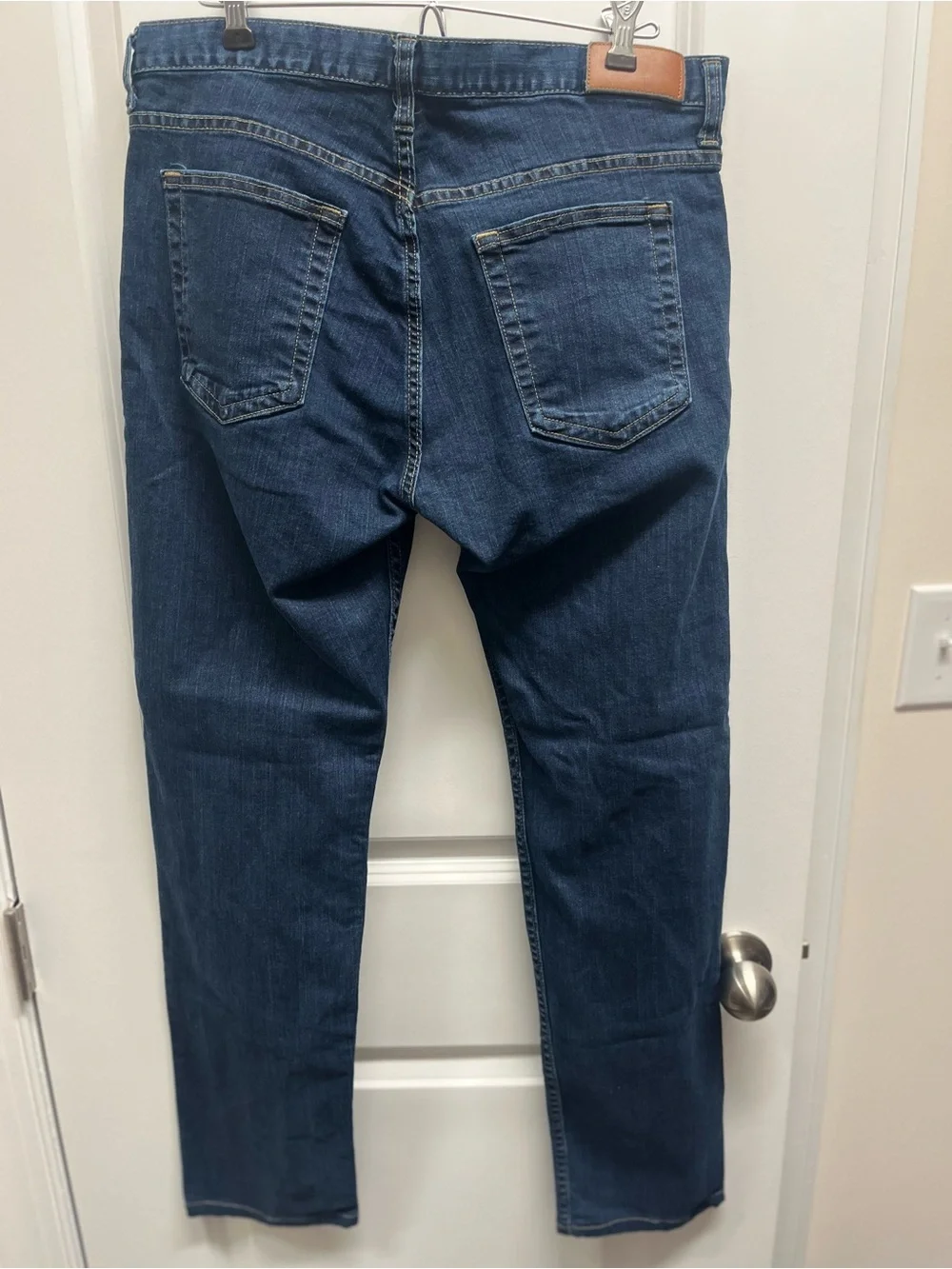 Dearborn Denim Jeans Mens 33x31 Blue Tailored Slim Straight Denim USA Dark
